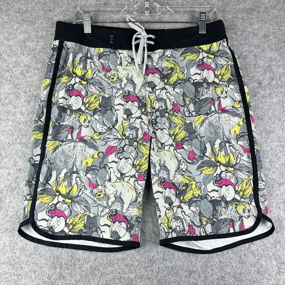 William Murray Board Shorts Mens 30 Allover Animal Print Beach Weekend Preppy